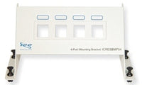ICC 4 Port Blank Residential Panel with 1 RMS - white structured cabling faceplate with four blank outlet openings and mount…