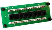ICC 8 Port Cat5e Data Module with green PCB and black RJ45 connectors for network cabling installation