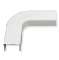 White 3/4 inch flat 90 degree raceway elbow connector for cable management solutions