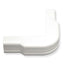 White 3/4 inch ICC raceway outside corner cover with curved design for cable management systems