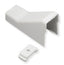 White 3/4 inch ICC raceway ceiling entry and clip kit with connector piece and mounting bracket