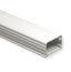White aluminum ICC raceway section measuring 3/4 inch width by 1/2 inch height, 6 feet long cable management duct