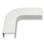 White ICC raceway flat elbow connector, 1 3/4 inch size for cable management installations