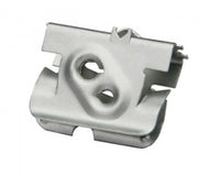Gray plastic multi-purpose clip for networking cable management with dual oval openings and mounting brackets