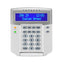 Paradox 32-character blue LCD keypad module with white housing, numeric keypad, and status indicators for security systems
