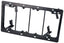 Arlington 4-gang low voltage mounting bracket for existing construction with black plastic frame and internal device mountin…