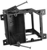 Arlington black nail-on power and low voltage new construction box with open frame design and mounting hardware