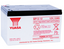 Yuasa NP12-12 12V 12Ah rechargeable lead-acid battery with red and white labeling for backup power systems