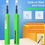 CP-125 1.25mm fiber optic cleaning pen with green barrel, showing end face connector and cleaning supplies