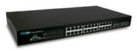 UNICOM 24-port 10/100 Smart PoE network switch with 2 gigabit combo ports and rack mount design