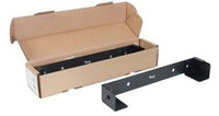 ICC Ladder Rack Wall Support Kit 2-Pack showing black steel wall mounting brackets in cardboard packaging