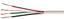 Stranded 22/4 alarm wire showing four colored conductors (red, green, black, white) with white jacket