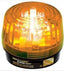 SECO-LARM amber strobe light with clear dome lens and black base, 6-24VDC rated for data center and security applications
