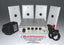 ETS 4-zone audio surveillance kit with white wall-mounted speakers, black control unit, power supply, and remote control