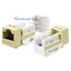 Wavenet Cat5e Keystone Jack in ivory color with white internal components, showing three jack units with beige faceplates