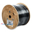 Wooden spool of black CAT6A 10G outdoor CMX UV-rated network cabling cable, 1000 feet