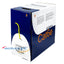Wavenet Cat6 600MHz UTP Riser CMR cable 1000ft spool in yellow with product box packaging