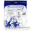 Wavenet 25-pack blue Cat6 keystone jacks with 90-degree connectors in packaging, RJ-45 UTP structured cabling accessories