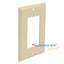 Ivory single-gang Decora style faceplate with rectangular cutout for wall-mounted networking outlets