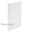 White blank single gang flush style faceplate with two screw holes for wall-mounted network cabling installations