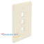 Wavenet 3 port single gang flush style faceplate in almond color with three rectangular port openings
