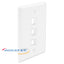Wavenet 3 port single gang flush style white faceplate for structured cabling network installations
