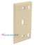 Ivory 1-port single-gang flush style faceplate with ID window cutout for network cabling installations