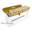 Wavenet 6-port single-gang ivory faceplate 25-pack in open box showing stacked faceplates with ID window labels