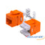 Wavenet Cat6 orange keystone jack with white punch-down terminals and cable management clips