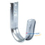Galvanized steel J-hook wall mount bracket with mounting holes and cable management sleeve for structured cabling installati…