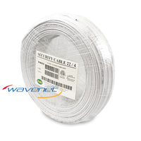 22/4 white solid alarm wire 500ft coil with RoHS certification label and Wavenel branding