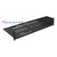 Black 2U vented rack shelf with side-mounted rails and ventilation slots for server cabinet cable management