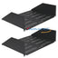 Two black vented 3U 15-inch rack shelf units with cable management slots, part of a 2-pack networking hardware set