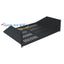 Black 3U vented bottom rack shelf with ventilation slots for server rack cable management and networking hardware