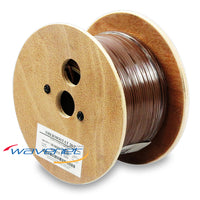 20 gauge 2 conductor brown thermostat cable on wooden spool with white label