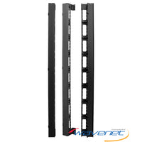 Wavenet VCNB 74 vertical metal cable manager showing single-sided design with multiple rectangular cable routing slots