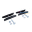 Black butt-splice kit with cable connectors, bolts, nuts, and washers for network cabling connections