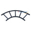 Black radius horizontal bend ladder for cable management in server racks and data center installations