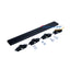 WL-RA12TK-BK ladder termination kit with black steel rail, four mounting brackets, bolts, and washers for rack installation