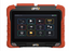 OPTIZ WRX5000 Advanced OTDR handheld device with red and black casing displaying control buttons and touchscreen interface f…