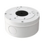 White VT-TJB08 junction box with circular mounting plate and cable management holes for Transcendent cameras