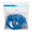 25-pack of blue Cat6 patch cords with clear boots in resealable packaging, ideal for network cabling installations