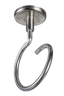 Chrome magnetic bridle ring with curved hook design and ceiling mounting plate, 90 lbs capacity