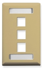 ICC Cabling Products: Ivory 3 Port Station ID Wall Plate 