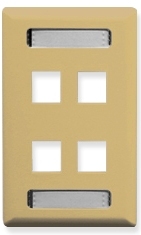 ICC Cabling Products: Ivory 4 Port Station ID Wall Plate 