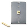 ICC IC630DA6SS Stainless Steel 6P6C Telephone Wall Plate