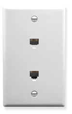 ICC Cabling Products: White Dual 6P6C Integrated Wall Plate