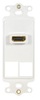 ICC IC107DH2WH White HDMI Decora Insert with 2 Blank Ports  