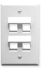 ICC Cabling Products: IC107DA4WH 4 Port Keystone Wall Plate
