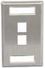 ICC IC107S02SS Single Gang 2 Port ID Stainless Steel Wall Plate 